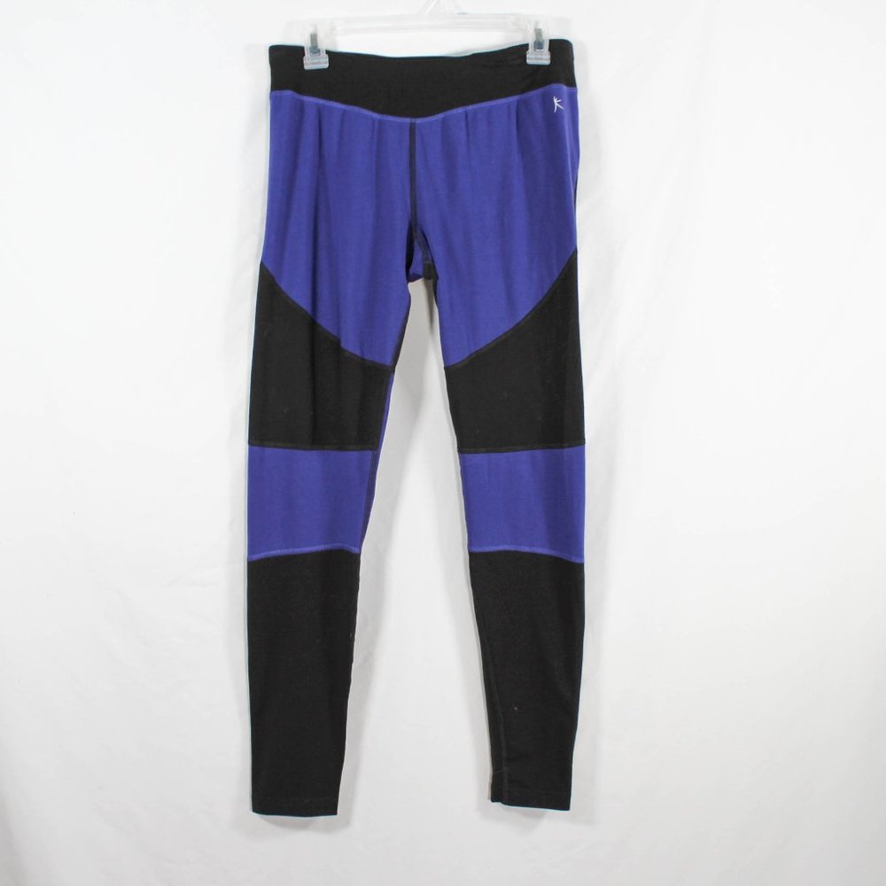 Grape Blue Black Athletic Legging Pants Size Medium